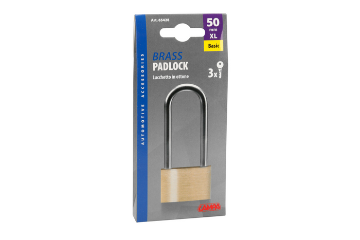 Medeninasta ključavnica 50 mm LAMP BASIC XL, premer ušesa 30 mm