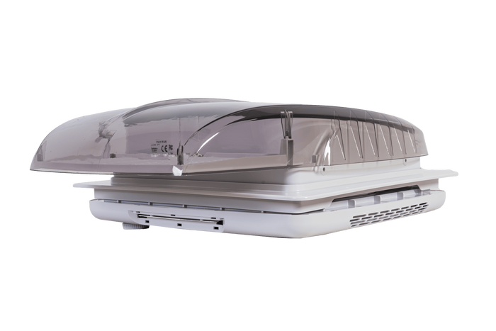 Avtomatski strešni ventilator PUNDMANN PLUS FAN za avtodome z osvetlitvijo, rolo zavesa 400×400 mm