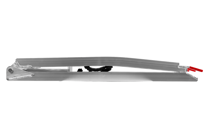UNITRAILER ALR003 zložljive aluminijaste rampe za prikolice 221 cm 680 kg s pasom in opornikom, komplet 2 kosov