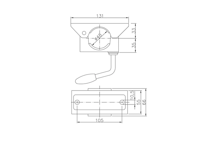 Fiksna opora z objemko WINTERHOFF RSR48-700+KLE48 150kg 48mm 700mm