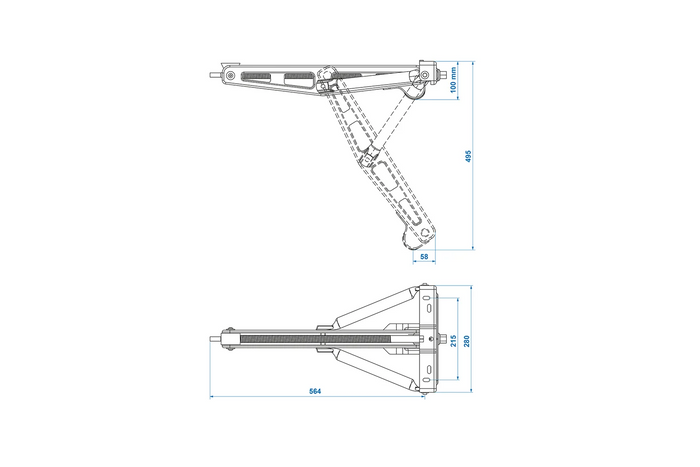 ProPlus 361504 raztegljiv kotni stabilizator za prikolico 750 kg 495 mm