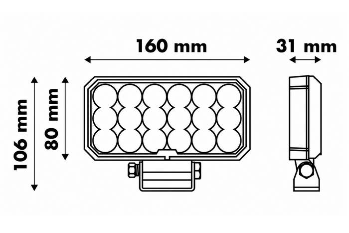 LED delovna reflektorska svetilka LAYTZ LY7305 72xLED 7000lm pravokotna
