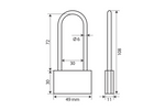 Medeninasta ključavnica 50 mm LAMP BASIC XL, premer ušesa 30 mm