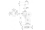 KNOTT ATK60 ojačano podporno kolo z ročajem 350 kg 60 mm 785-1020 mm